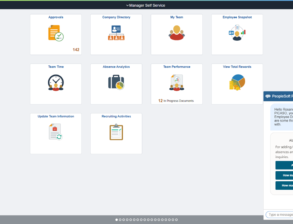 Chatbot Picaso Oracle PeopleSoft